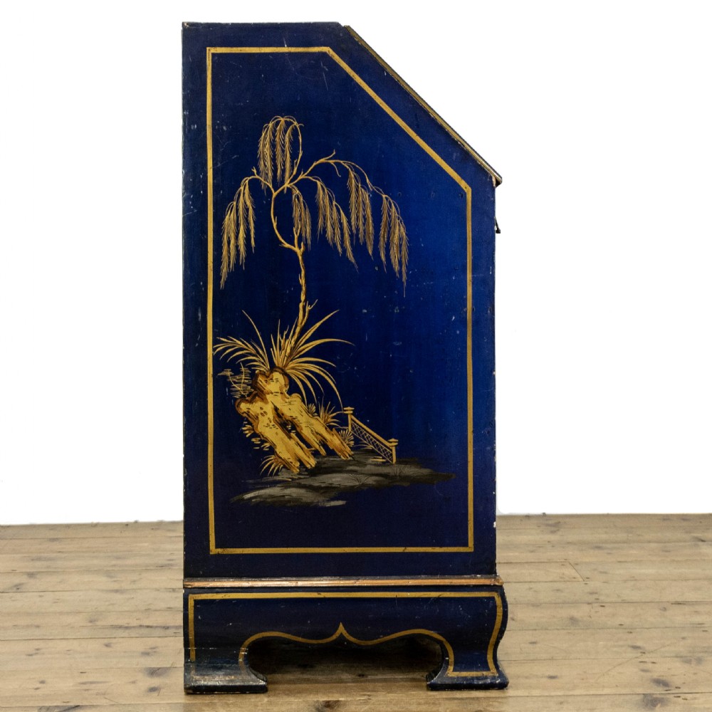 Antique Blue Japanned Chinoiserie Bureau View VIII