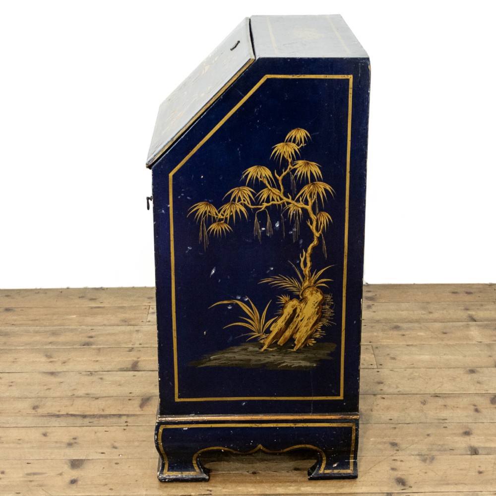 Antique Blue Japanned Chinoiserie Bureau View X