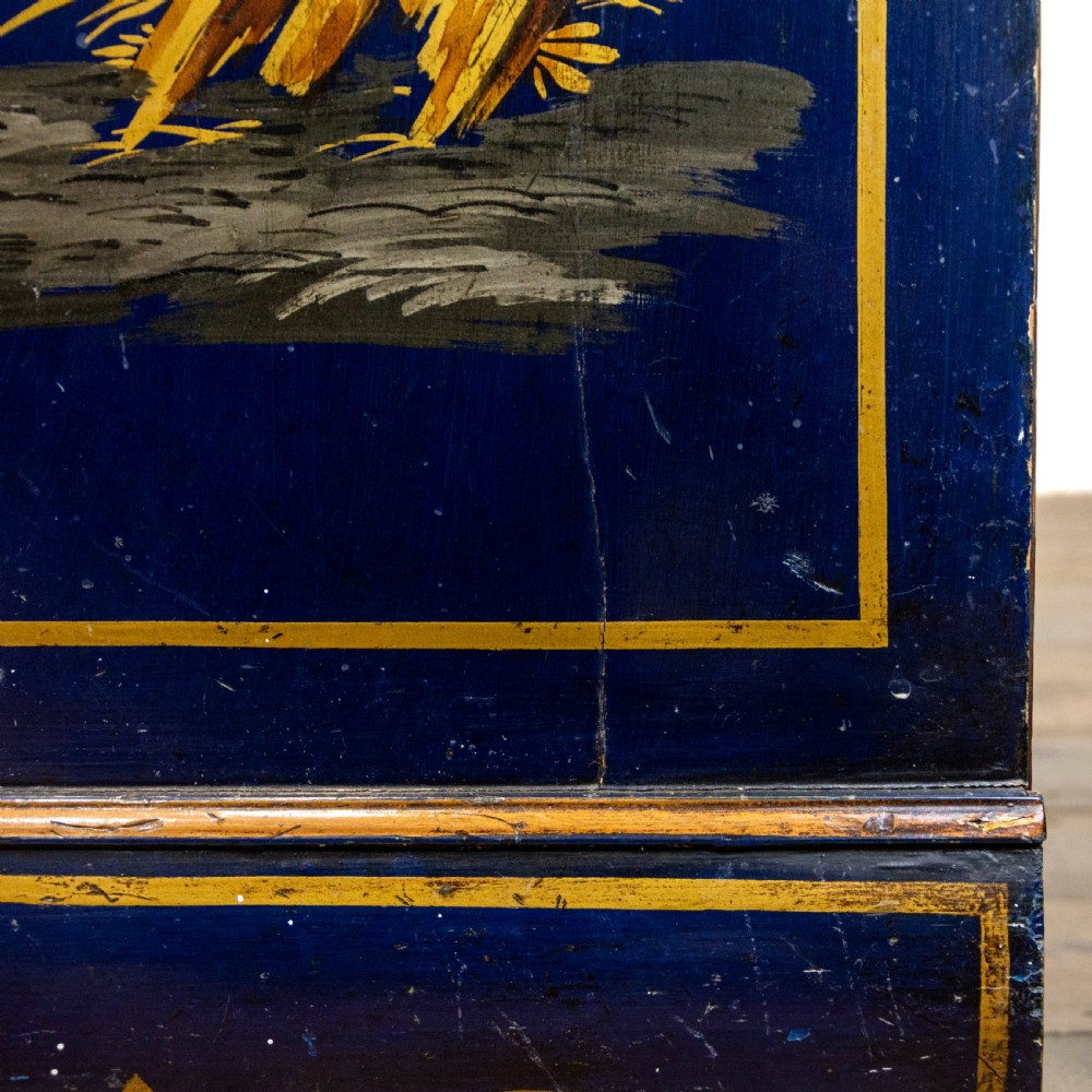 Antique Blue Japanned Chinoiserie Bureau View XIII