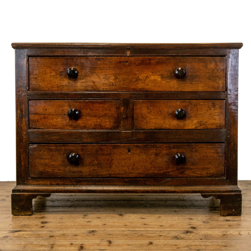 Low Antique Oak Chest of Drawers
