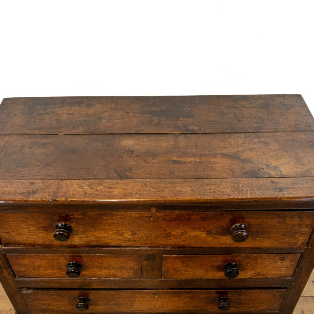 Low Antique Oak Chest of Drawers View II