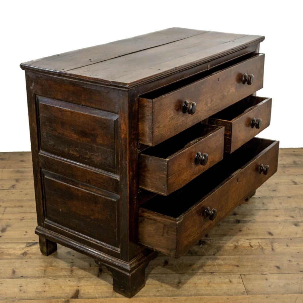 Low Antique Oak Chest of Drawers View V