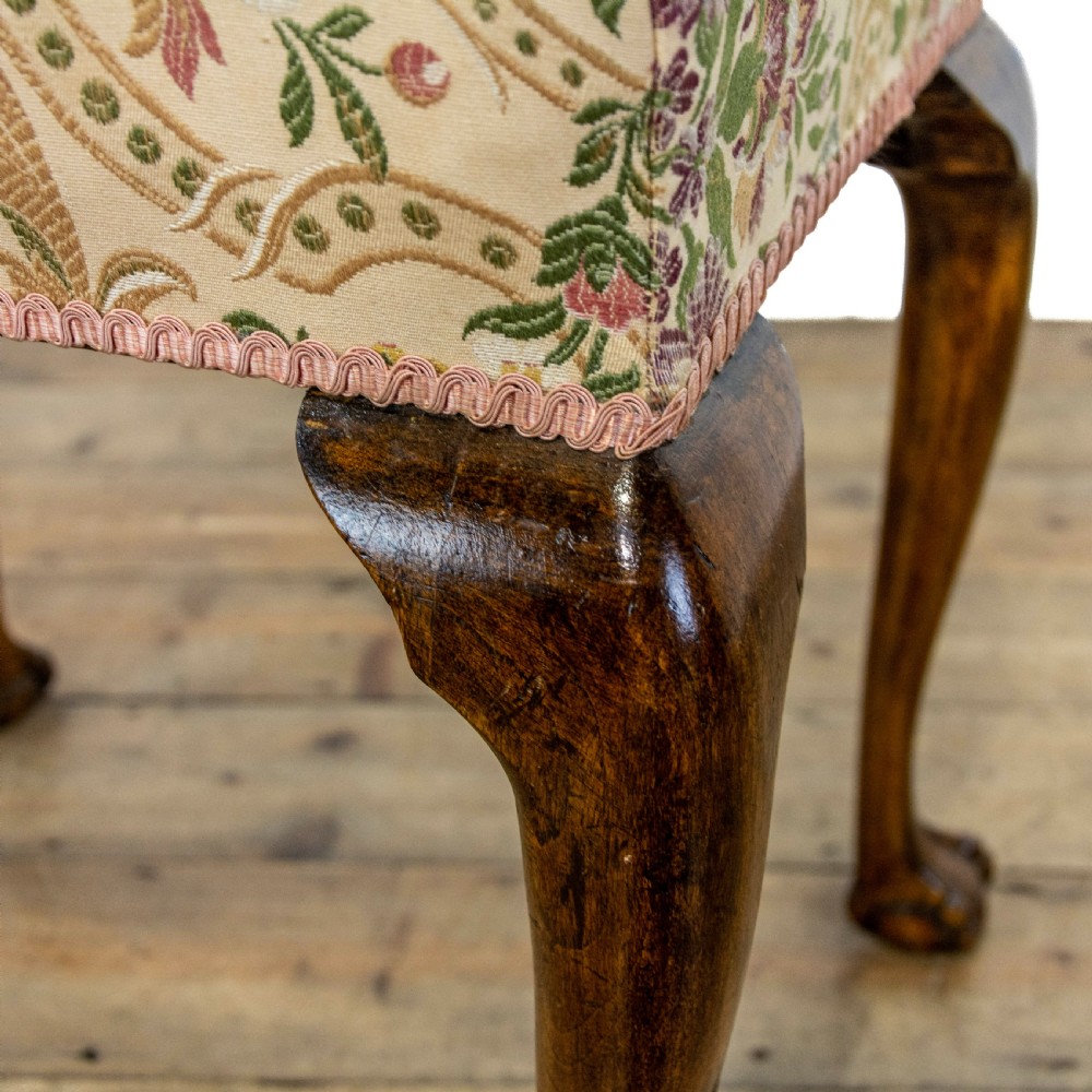 Antique Stool with Fabric Seat View IX