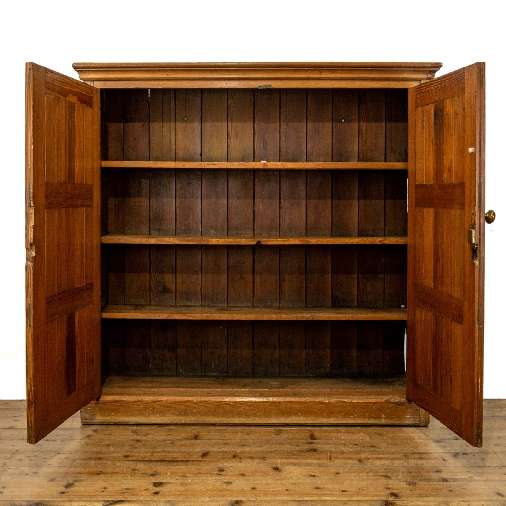 Large Antique Pitch Pine School Cupboard View III