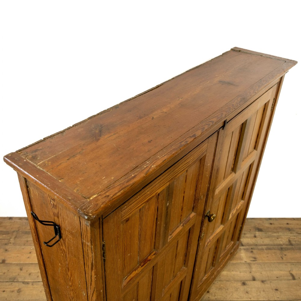 Large Antique Pitch Pine School Cupboard View VI