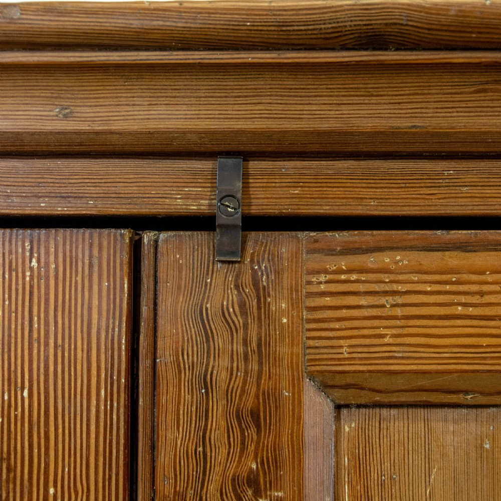 Large Antique Pitch Pine School Cupboard View X