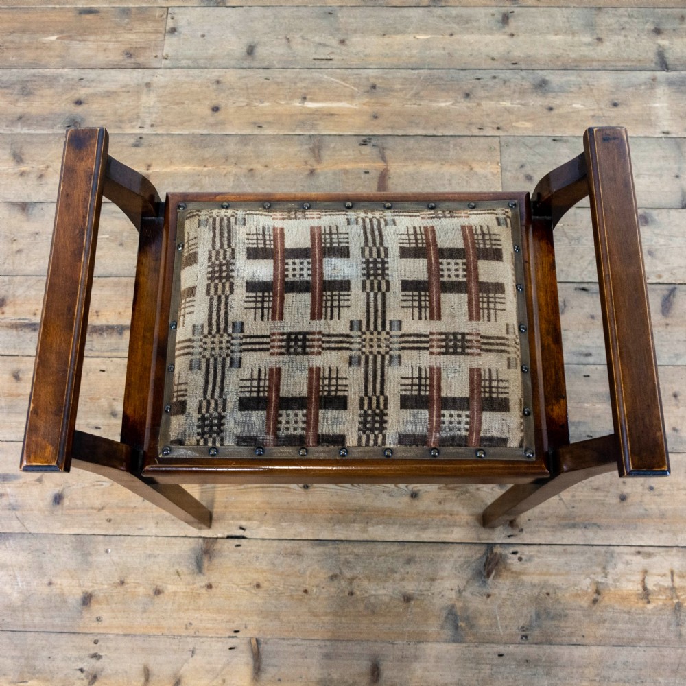 Antique Piano Stool with Storage View III