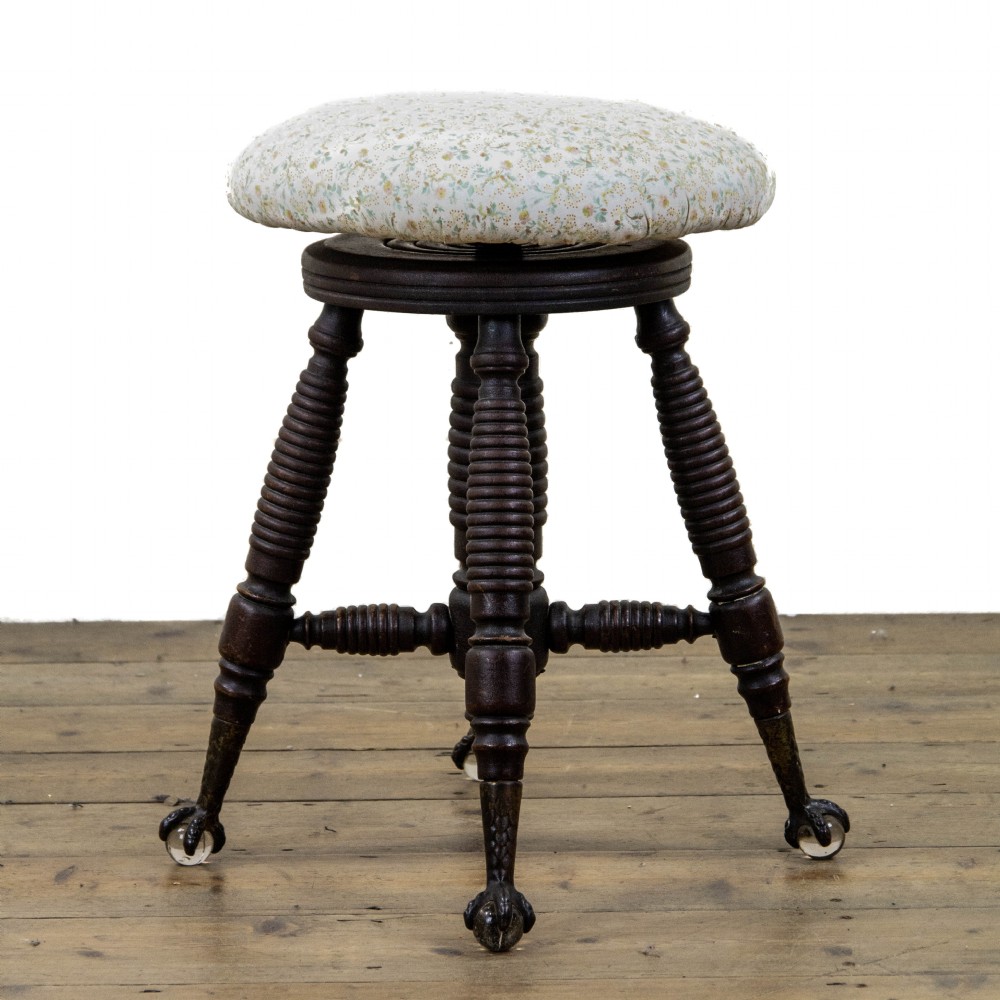 Antique Edwardian Rise and Fall Piano Stool