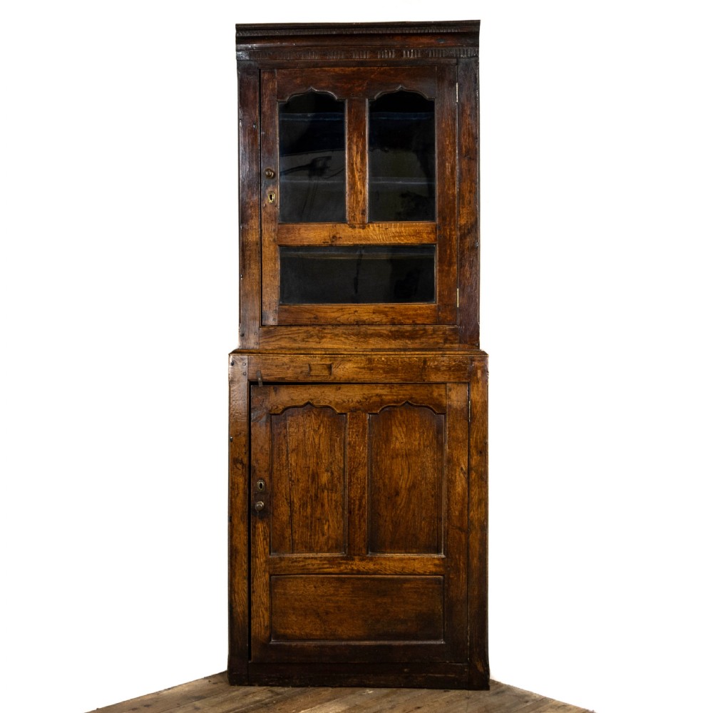 18th Century Antique Oak Corner Cupboard