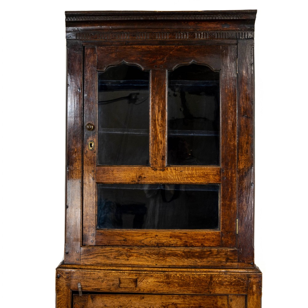 18th Century Antique Oak Corner Cupboard View III