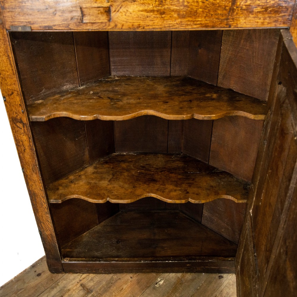 18th Century Antique Oak Corner Cupboard View VIII
