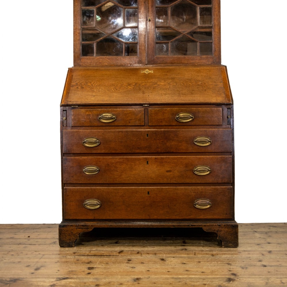 Antique Welsh Oak Bureau Bookcase View II