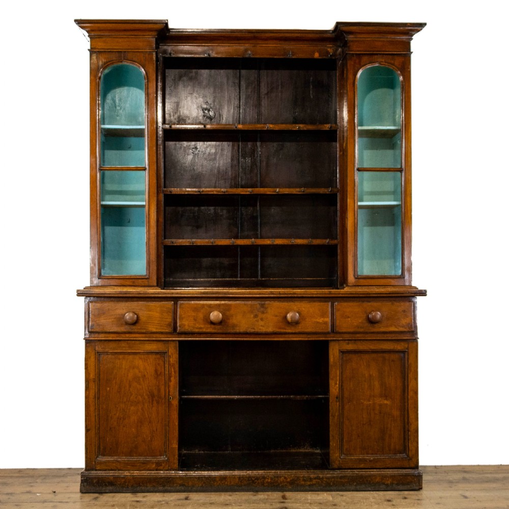 Antique Oak Two Stage Rack Back Dresser