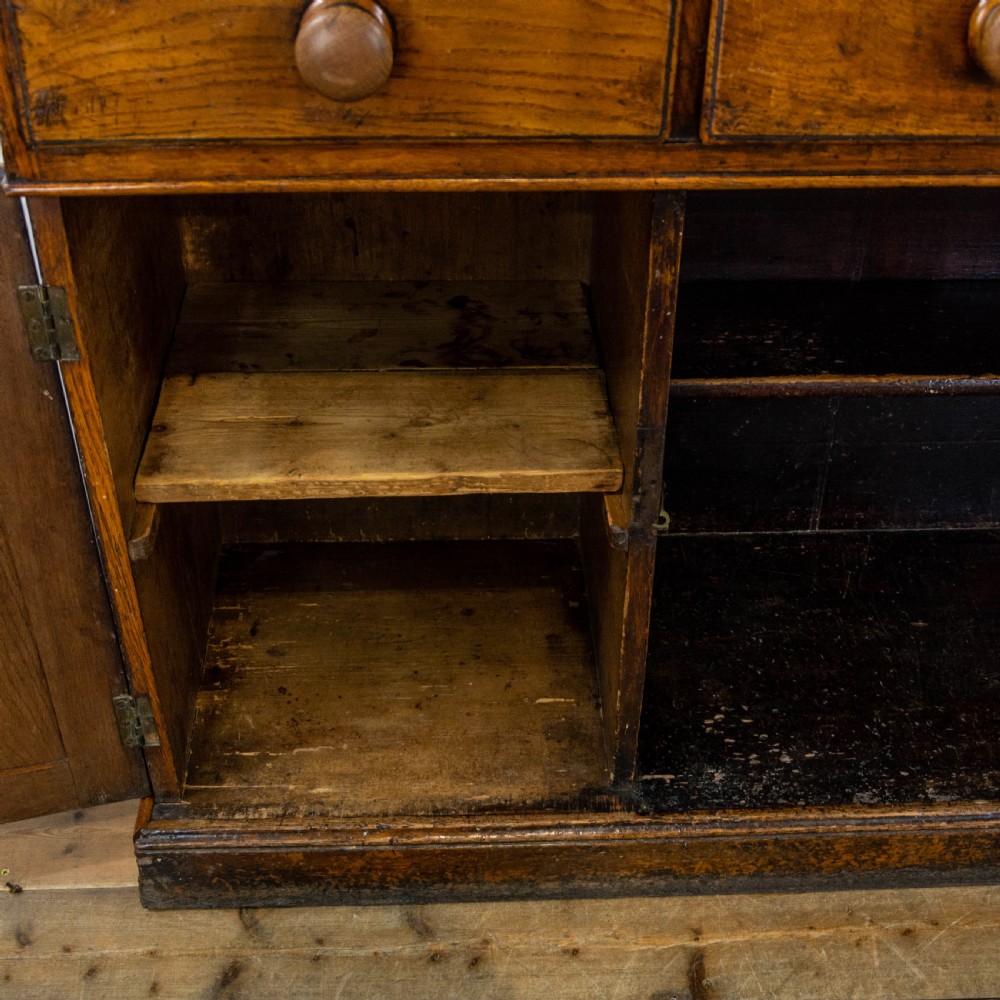 Antique Oak Two Stage Rack Back Dresser View IV