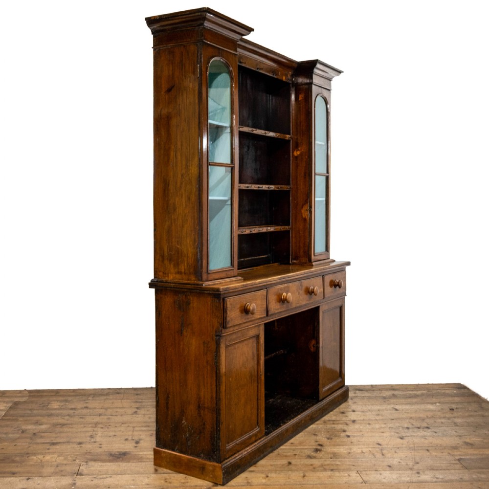 Antique Oak Two Stage Rack Back Dresser View VII