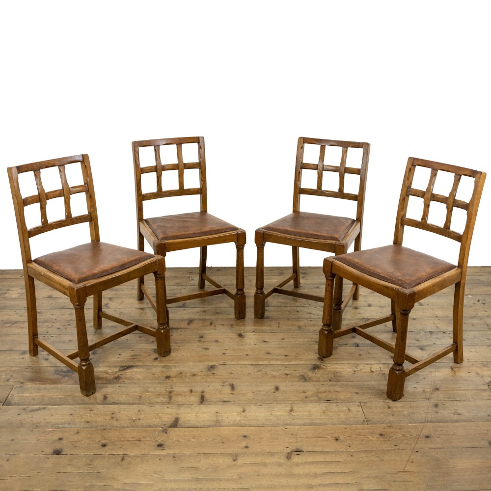 Set Four Oak Chairs in 'Mouseman' Style