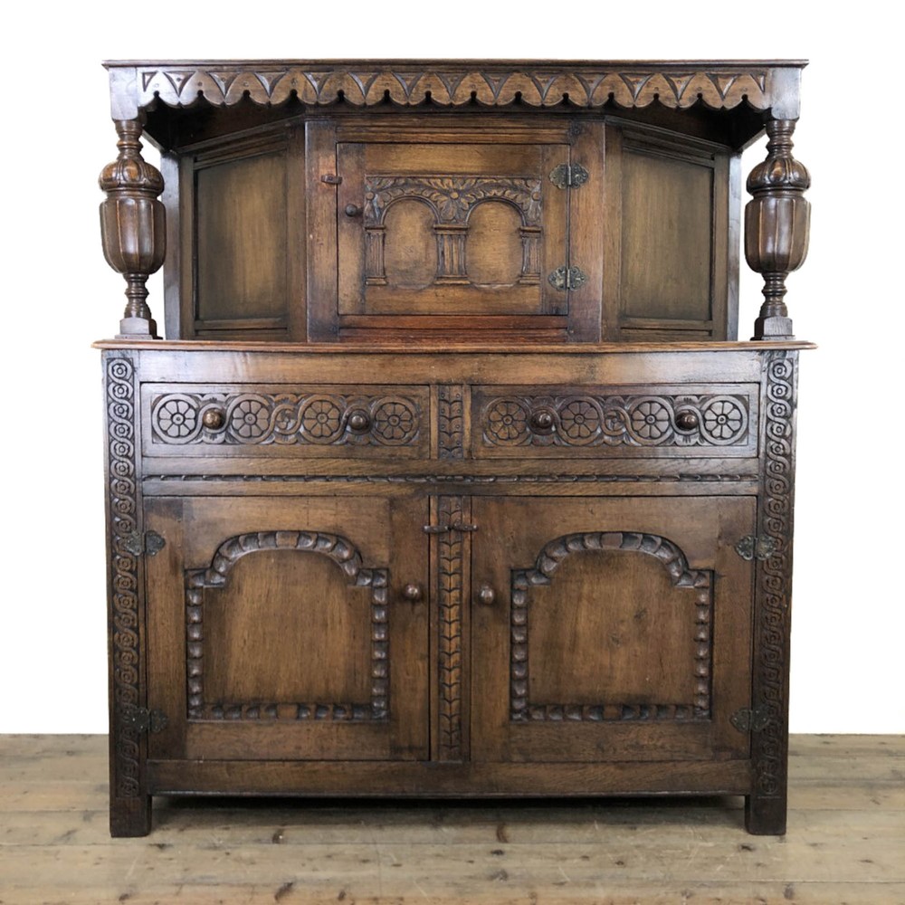 Antique English Oak Court Cupboard