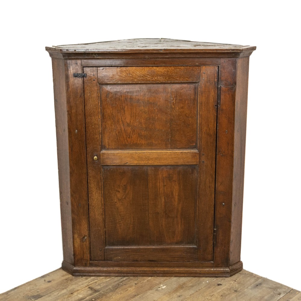 Antique Oak Hanging Corner Cupboard