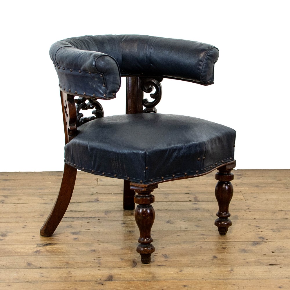 Antique Victorian Mahogany Library Chair
