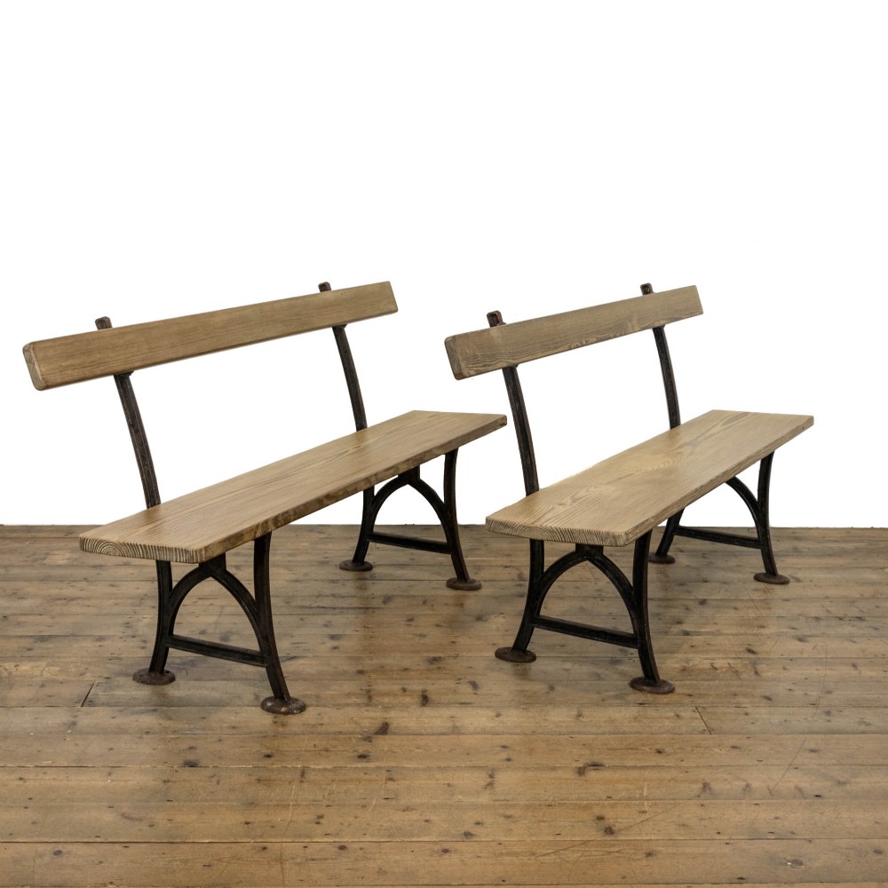 Antique Pitch Pine Railway Station Benches