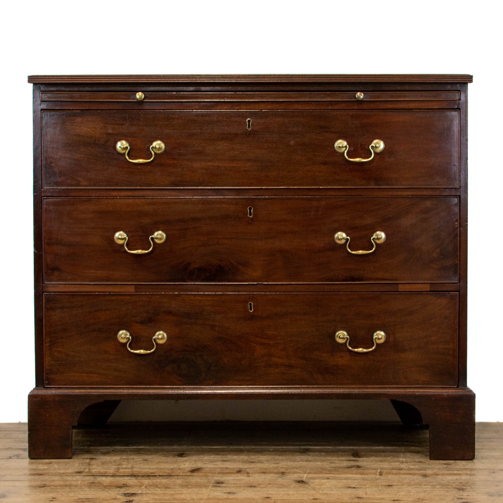 Georgian Antique Bachelor's Mahogany Chest of Drawers