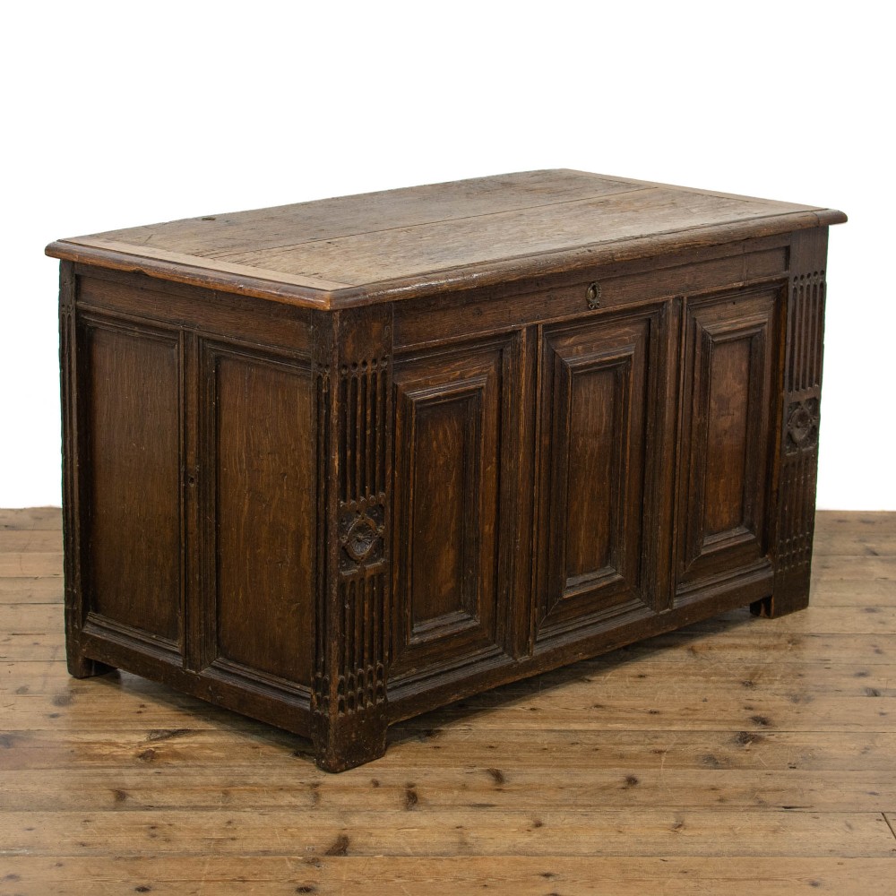 Early 18th Century Antique Oak Coffer