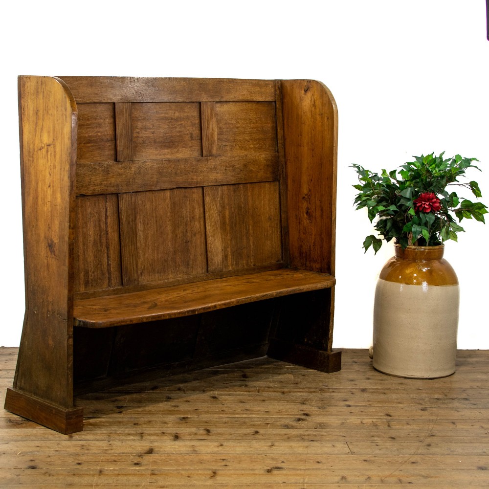 19th Century Antique Oak High Back Settle