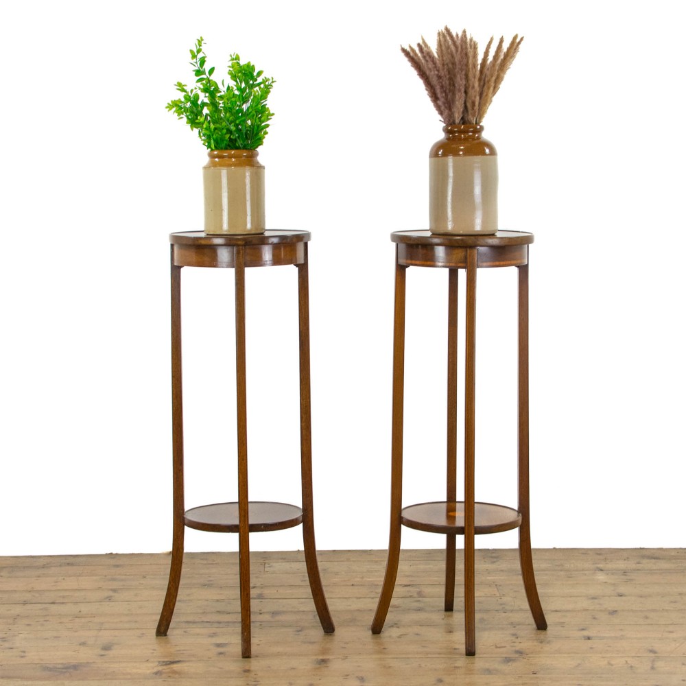 Pair of Edwardian Mahogany Plant Stands