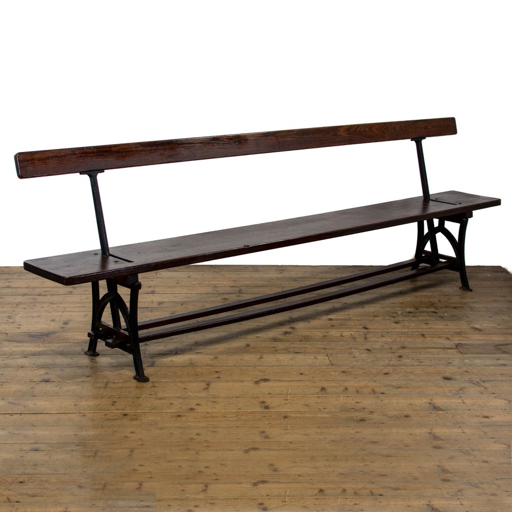Antique Pitch Pine Flip Over Railway Bench