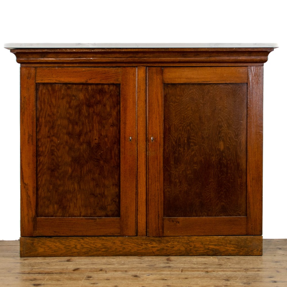 Antique Oak Cupboard with Marble Top