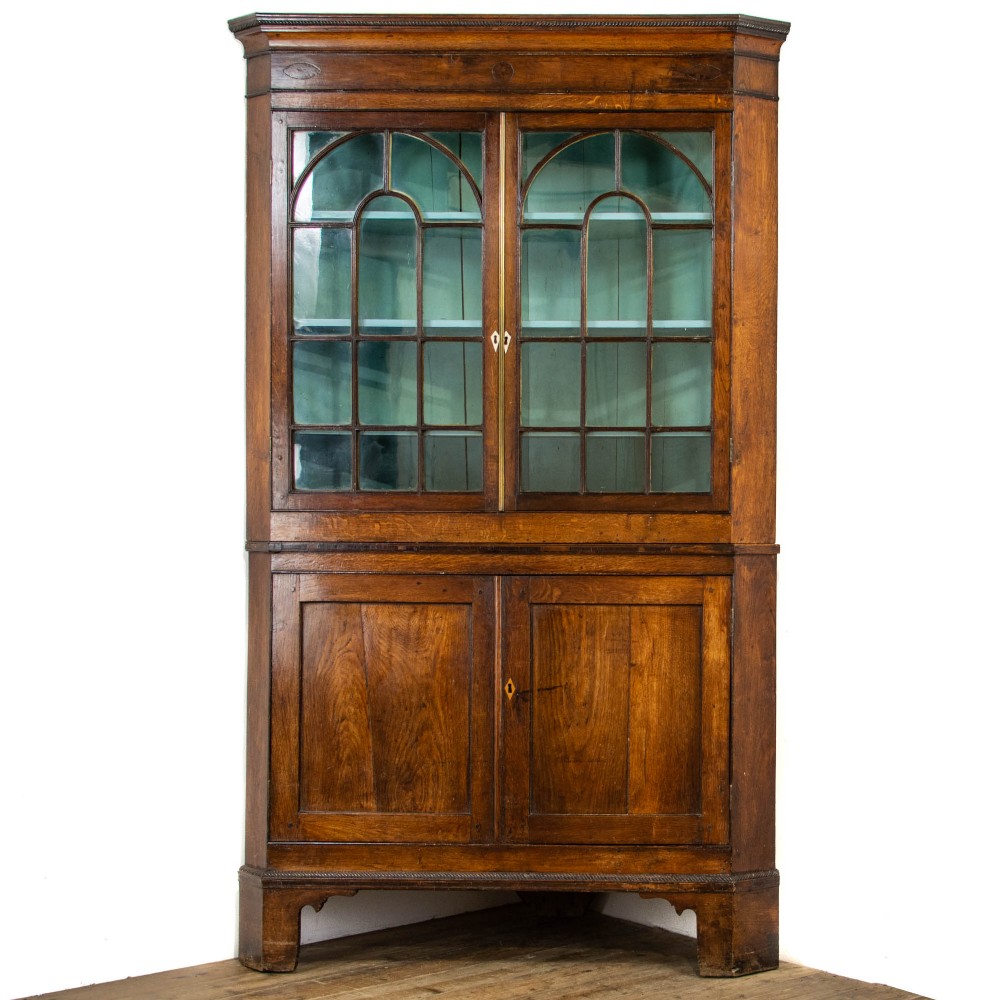 Antique Welsh Oak Corner Cabinet