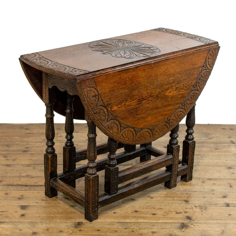 Antique Carved Oak Gateleg Table