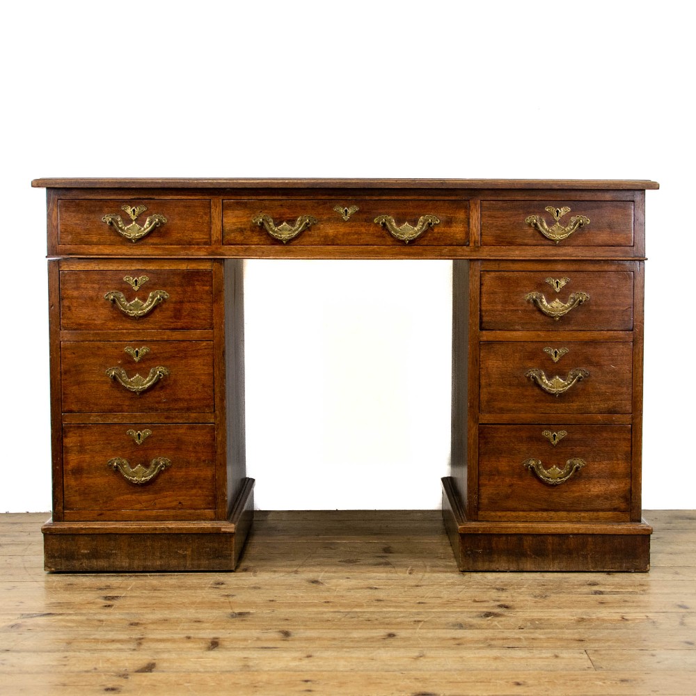 Antique Oak Pedestal Desk