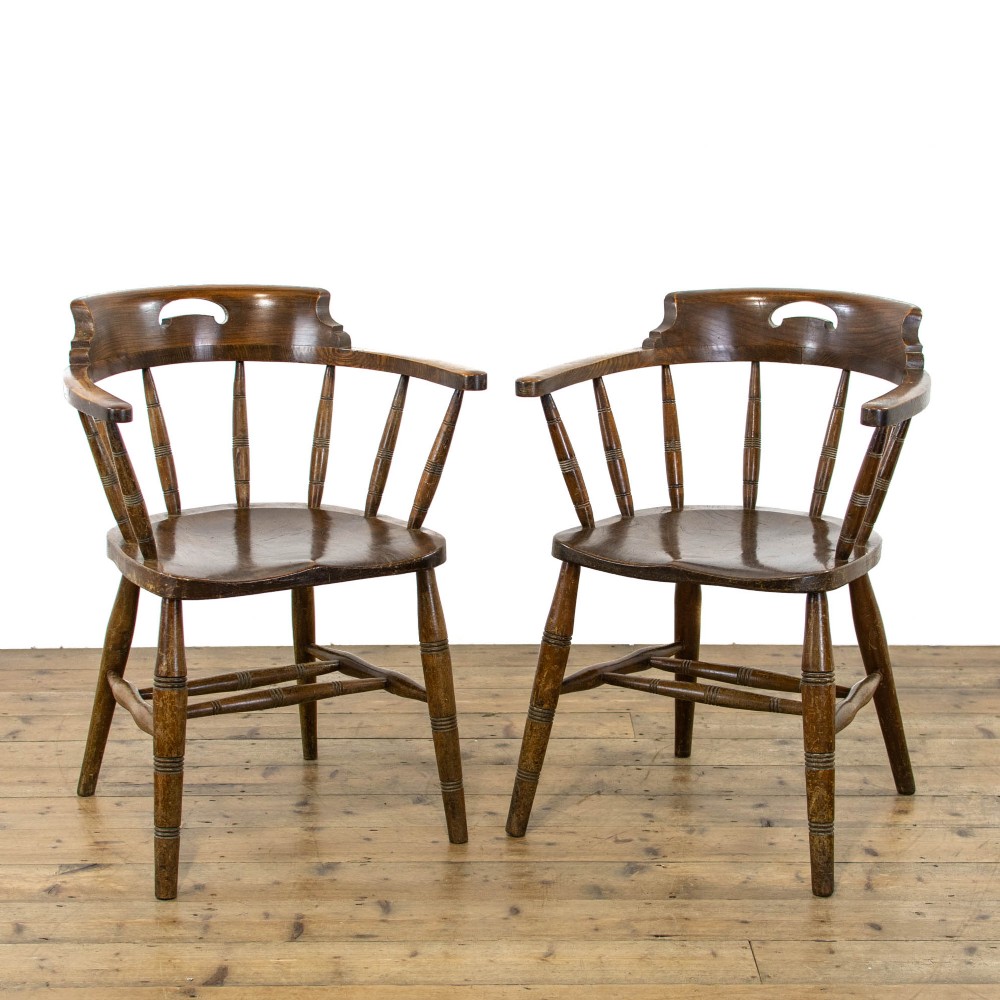 Pair of Antique Captains Armchairs
