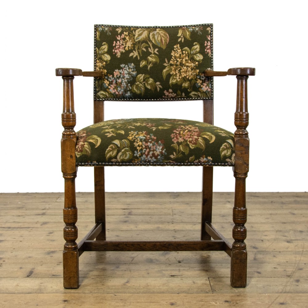 Set of Six Oak Upholstered Dining Chairs View III