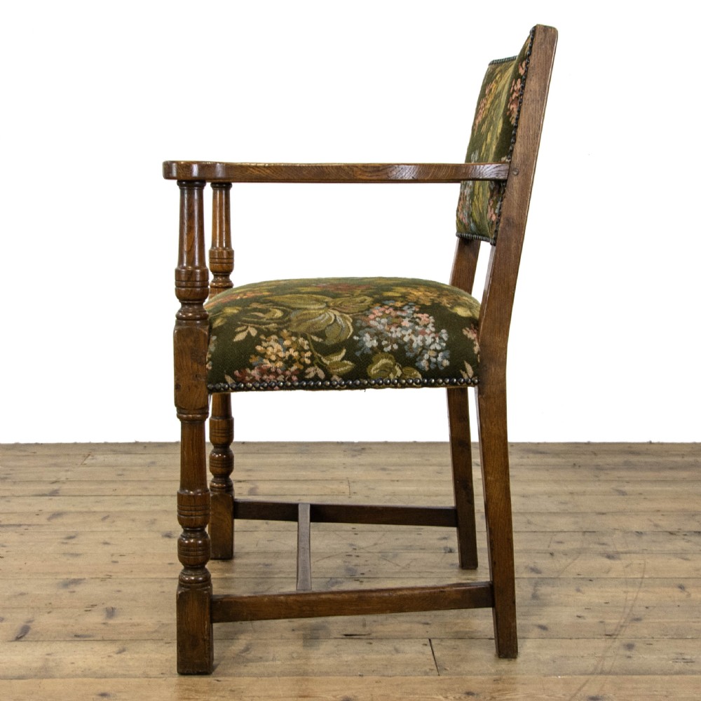 Set of Six Oak Upholstered Dining Chairs View X