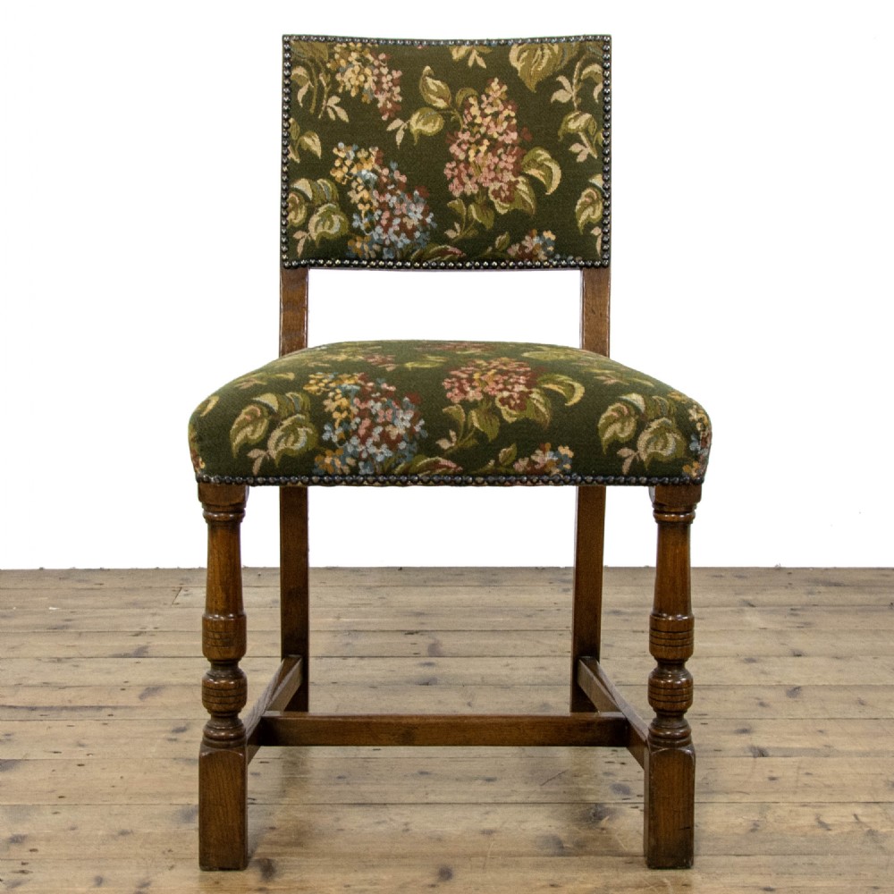 Set of Six Oak Upholstered Dining Chairs View XIII