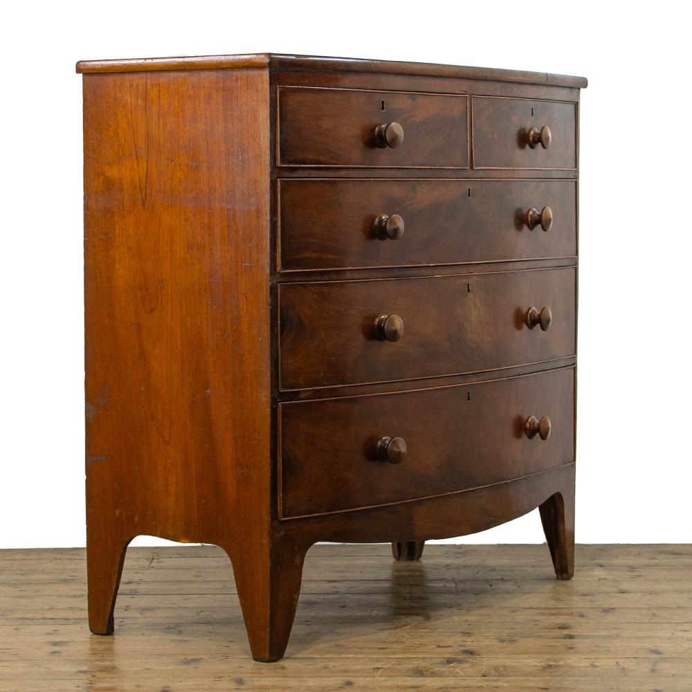 Antique Bow Fronted Mahogany Chest of Drawers