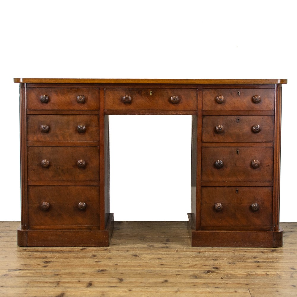 Victorian Antique Mahogany Kneehole Desk
