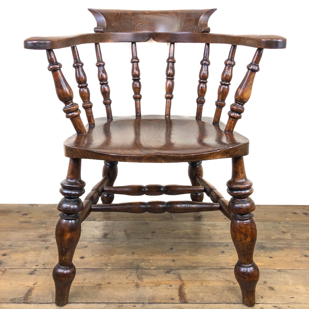 19th Century Smoker’s Bow Chair or Captain’s Armchair