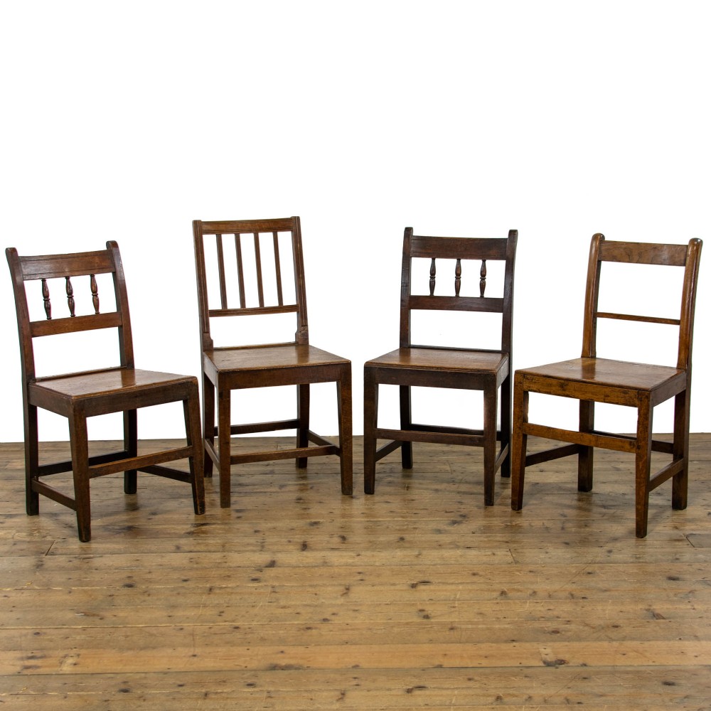 Harlequin Set of Welsh Oak Farmhouse Chairs