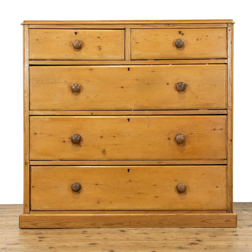 Narrow Antique Pine Chest of Drawers 