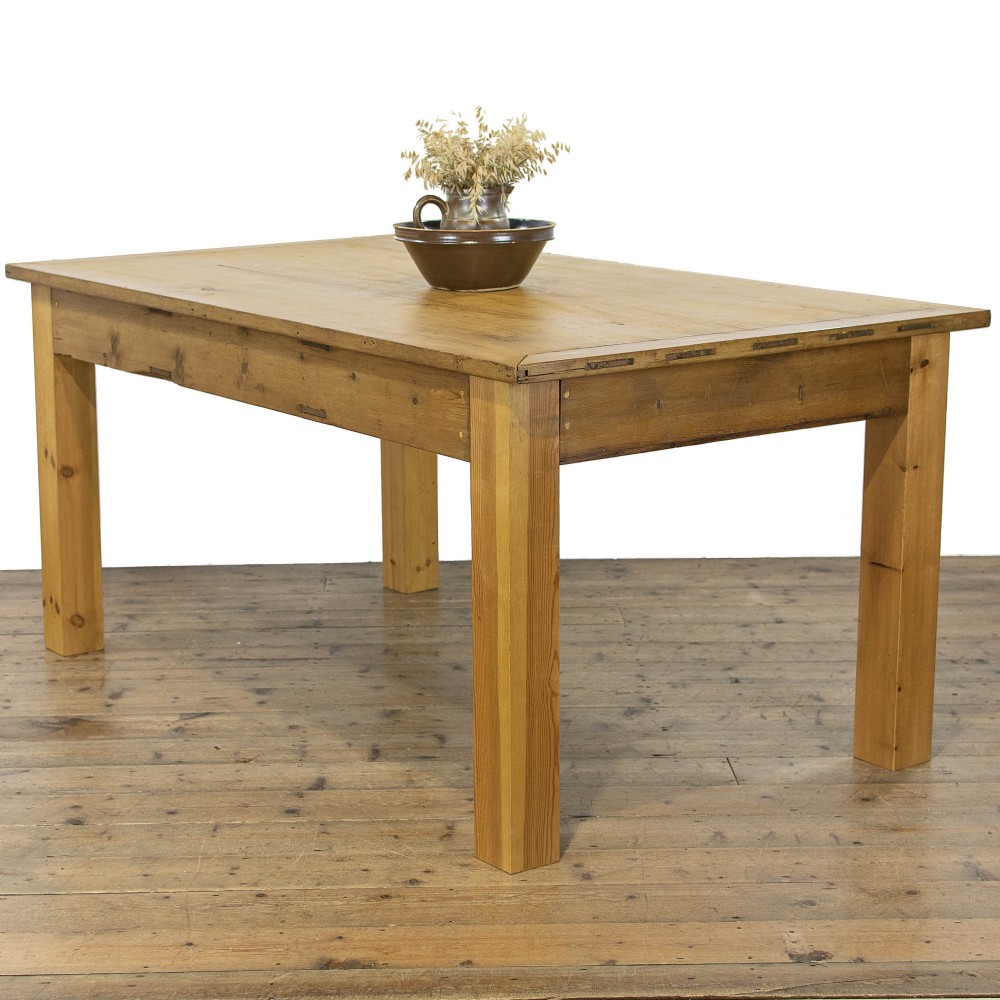 Large Antique Pine Kitchen Table or Work Table