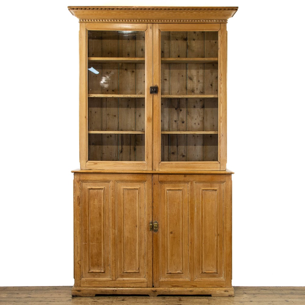 Antique Pine Cupboard with Glazed Top