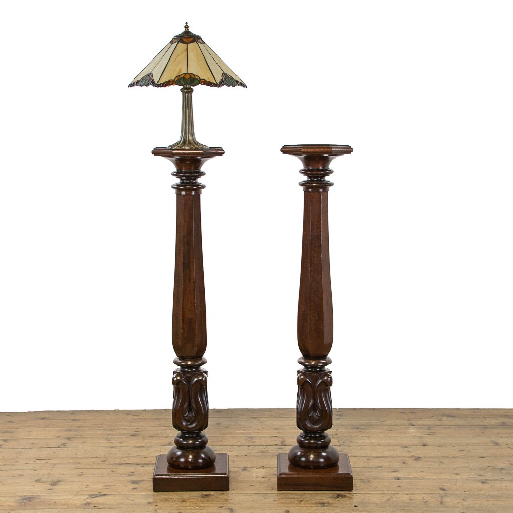 Pair of Antique Mahogany Torchiere Stands
