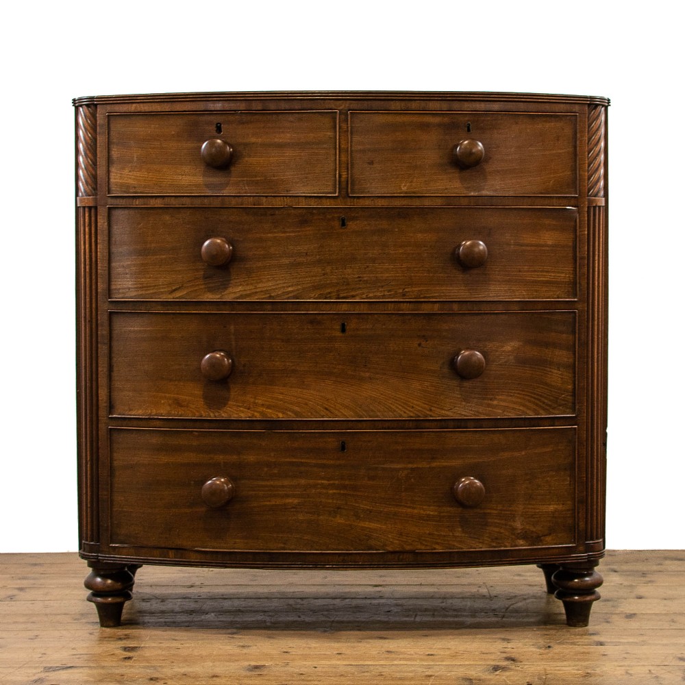 Antique Mahogany Bow Fronted Chest of Drawers