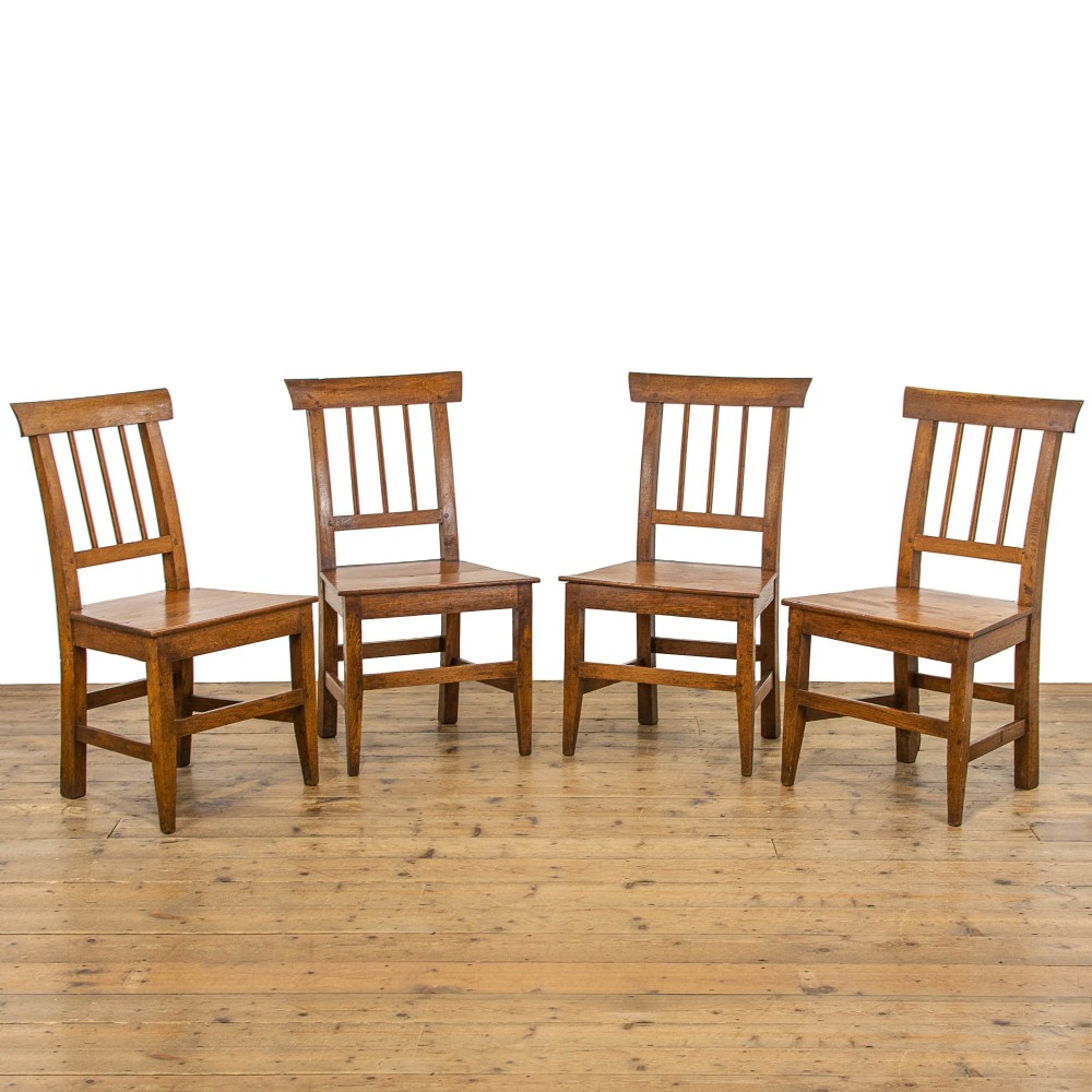 Set of Four Antique Welsh Oak Farmhouse Chairs