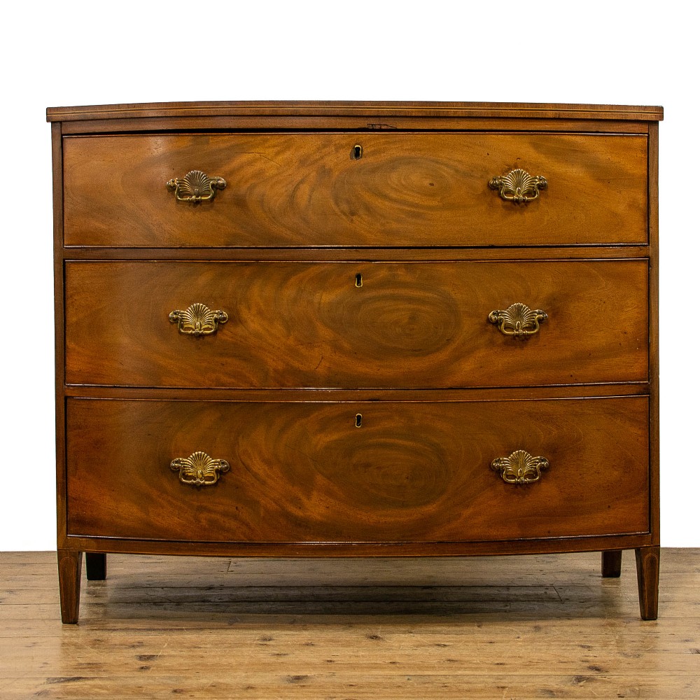 Antique Mahogany Bow Front Chest of Drawers
