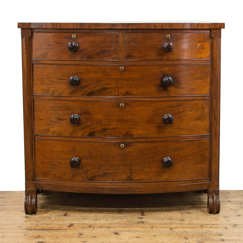 Antique Mahogany Bow Fronted Chest of Drawers
