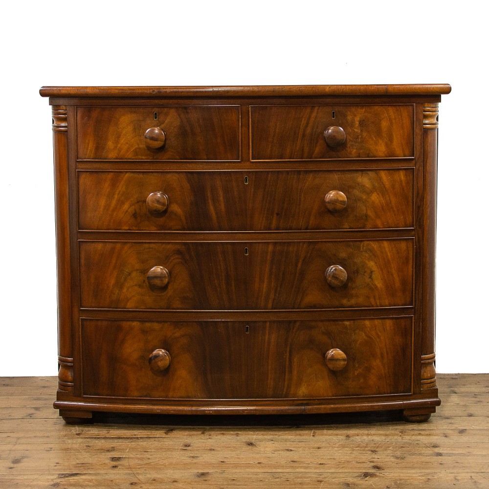Antique Mahogany Bow Front Chest of Drawers